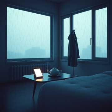 雨丝坠入空房间