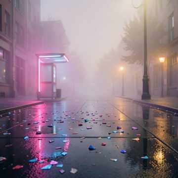 霓虹碎在街角