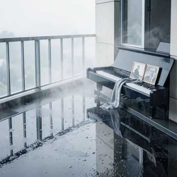 黑白琴键的雨
