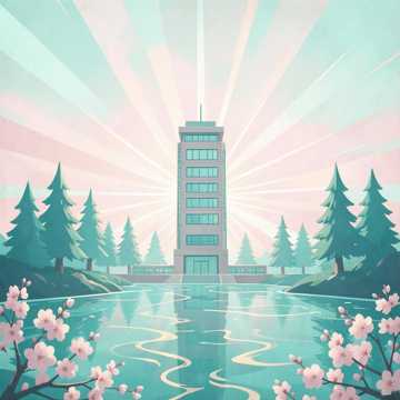 陈埠青松映春潮