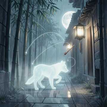 青狐月下