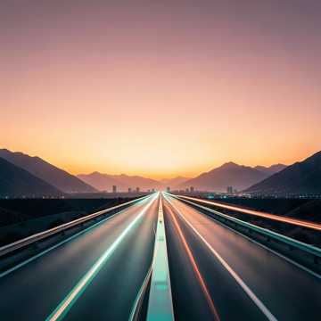 沿公路找晚霞