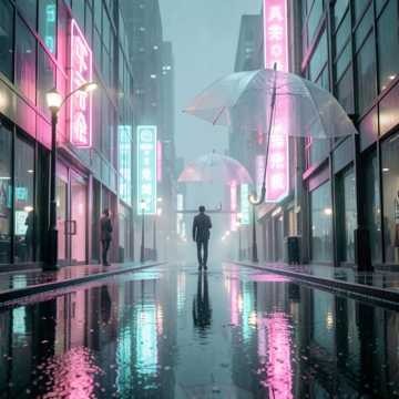 霓虹雨幕