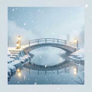 雪簌灯桥