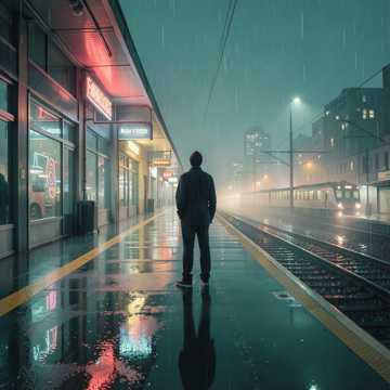 站台背影