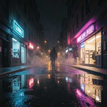 霓虹倒影