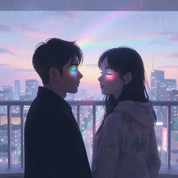 她睫毛上的彩虹