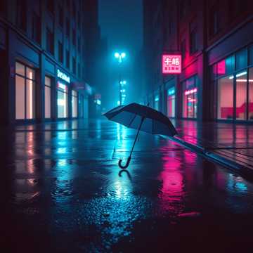 霓虹雨巷