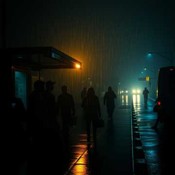 人潮逆光灯