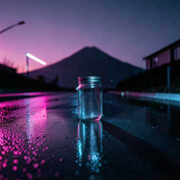 霓虹推着山的影子