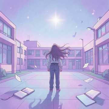 风过长发的素描