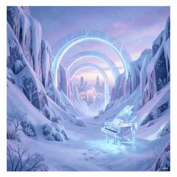 Progressive house, 128 BPM with a cold ethereal piano intro, airy synth lead, soft kick-and-clap pul