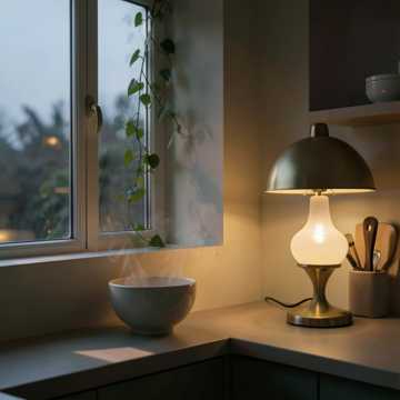 旧屋灯下