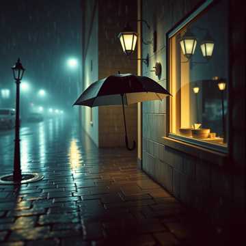 旧路灯指着避雨檐