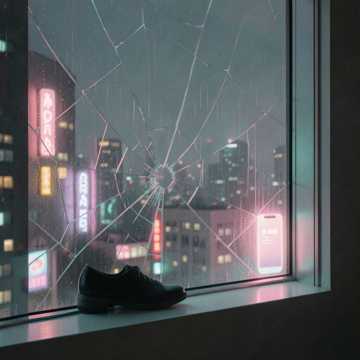 霓虹碎在窗台上