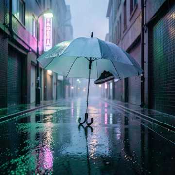 雨伞里的噼啪声