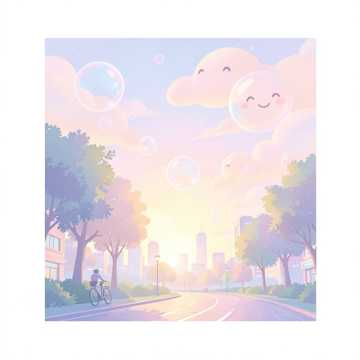 晨光里的气泡