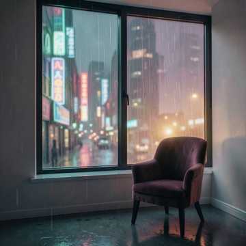 空椅对雨声