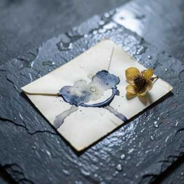 雨落在旧信封