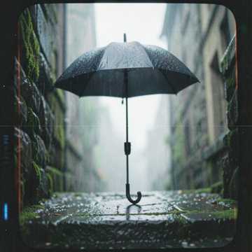 烟雨下的空伞