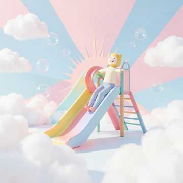 彩虹滑梯蹦蹦跳