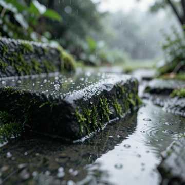 雨后石阶