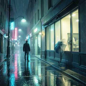 路灯湿了