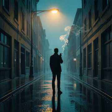 街灯下的半根烟