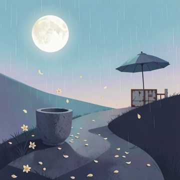石碑边的桐花