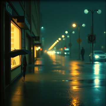 雨声打湿的街灯