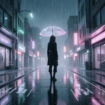 影子在雨里