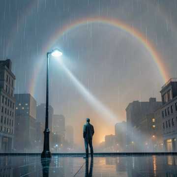 雨中站岗的人
