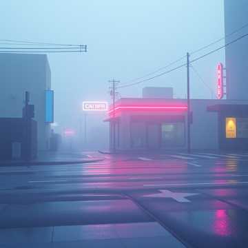霓虹未眠的街头