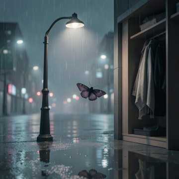 雨中飞蛾