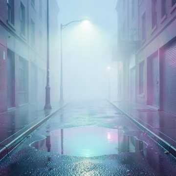 路灯下的水洼