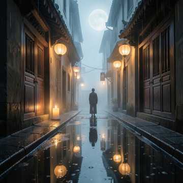 古亭夜下