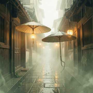 油纸伞下