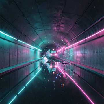 地铁穿过镜湖