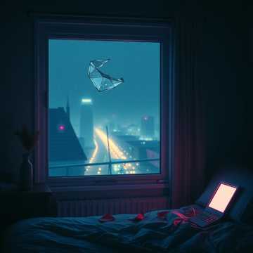 碎灯映窗