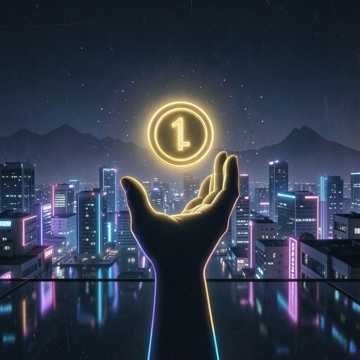 第一张钞票在手中发光