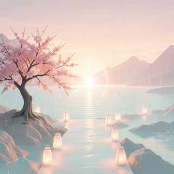 山海伴梨听雨声