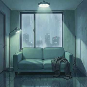 雨丝折了光