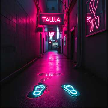 霓虹烫脚印