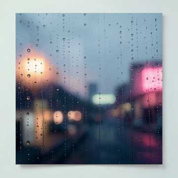 玻璃窗上的夜露
