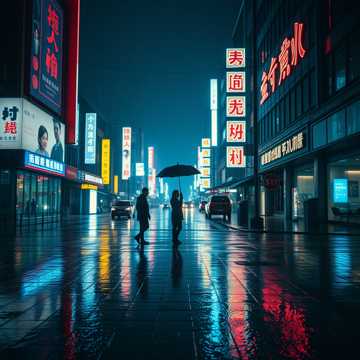 霓虹映不清