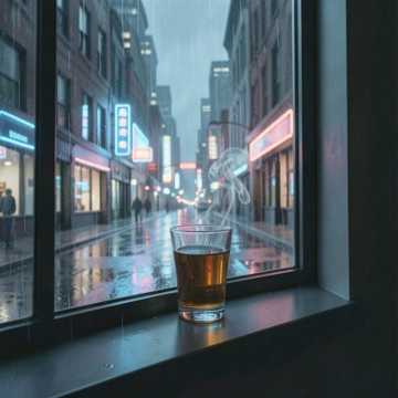 烟灰落向空杯