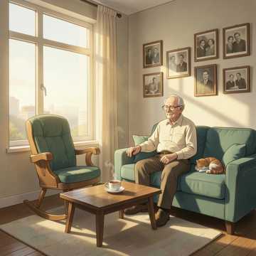 摇椅边的茶