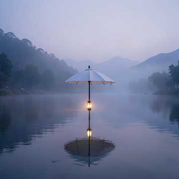 烟雨渡江