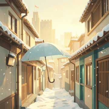 青瓦落雪