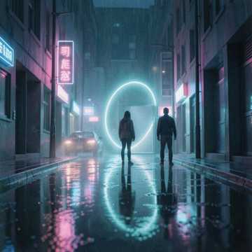 雨夜车尾